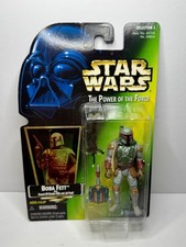Star Wars Power of the Force  Boba Fett Figure Hologram Green Card - 1997 New