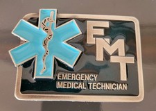 Vintage EMT Belt Buckle Emergency Ambulance