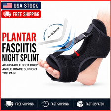 Plantar Fasciitis Night Splint Adjustable Foot Drop Ankle Brace Support Toe Pain