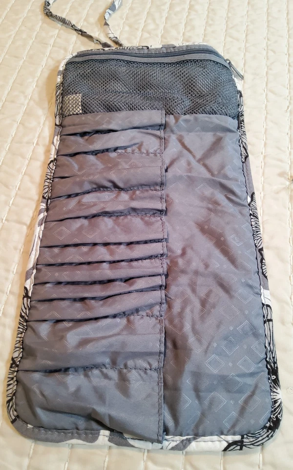 Estuche de Maquillaje de Viaje Acolchado Floral Vera Bradley Organizador de Cosméticos Bolsa Enrollable Foto 3 de 4