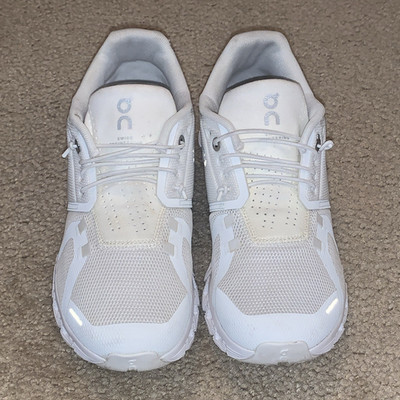 On Cloud 5 Undyed White Mesh Lace Up Low Top Women s Sneaker Size 8.5