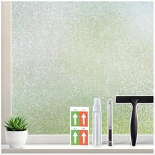 Window Privacy Film, Frosted Glass Window Film Day and Night, UV Blocking Hea...