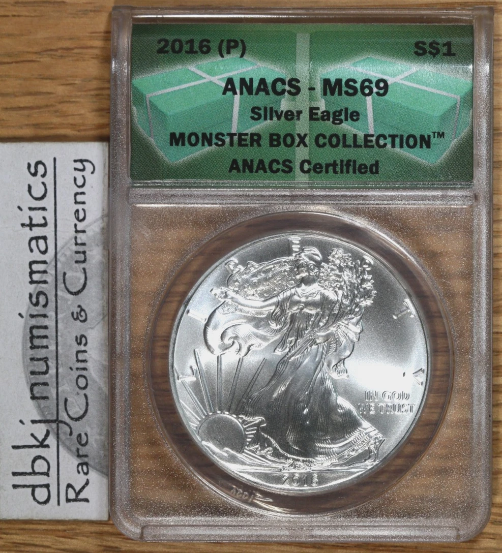 ANACS Certified American Eagle MS 69 Silver Bullion Coins for sale