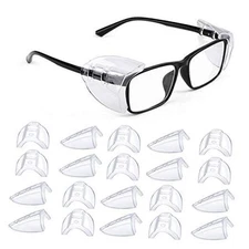  12 Pairs Eye Glasses Side Shields, Flexible Slip on Side Shields for Safety 