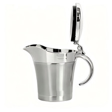 Double Insulated Gravy Boat Stainless Steel Sauce Jug with Hinged Lid 16 OZ