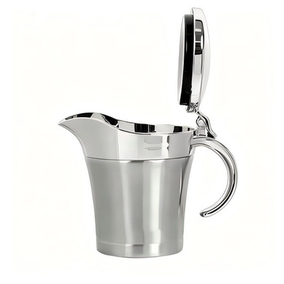 Double Insulated Gravy Boat Stainless Steel Sauce Jug with Hinged Lid 16 OZ