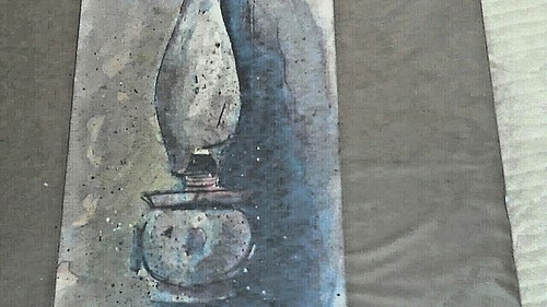 Peter Warner "Mom's Lamp" Watercolor Print By NC Artist Finished W Color Pencil - Picture 3 of 5