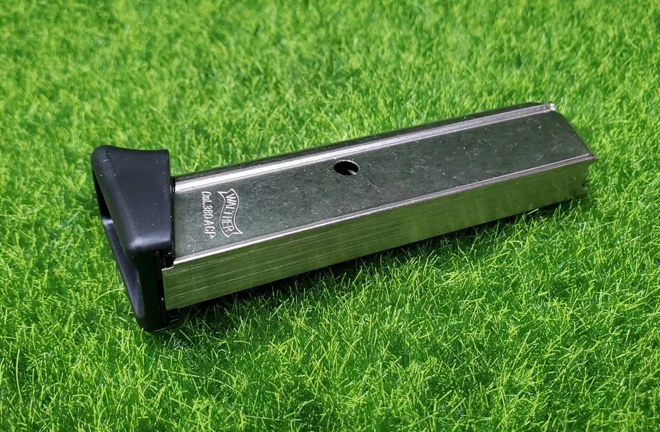 Cargador Walther PPK/S .380 ACP 7 rondas Mag níquel OEM con reposa dedos - 2246012 Foto 4 de 4