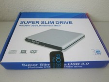Super Slim Drive Portable Interface USB 3.0 DVD RW Drive - Silver New Sealed 