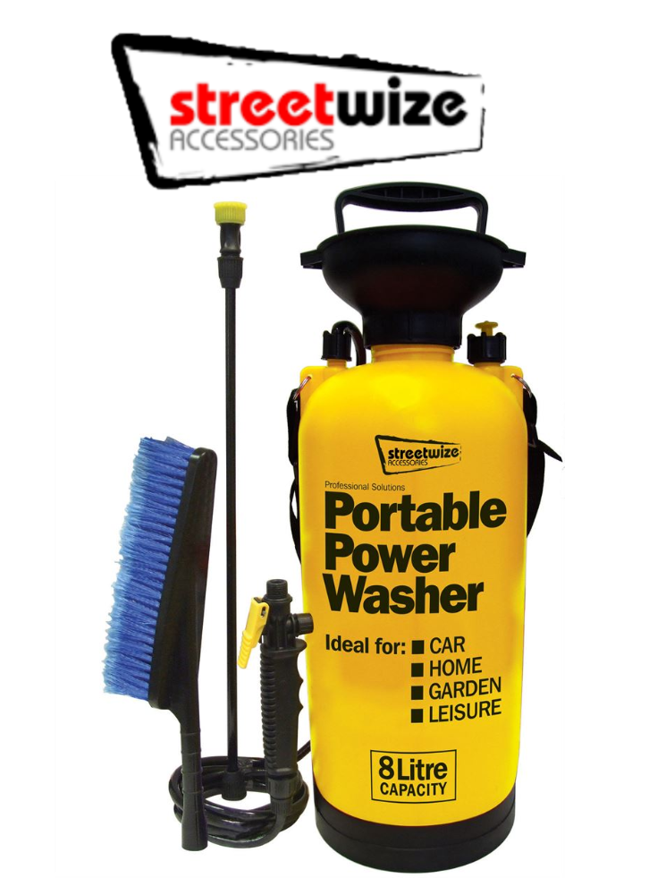 8L Portable Pressure Washer Power Pump Car Jet Wash Brush Hose Lance