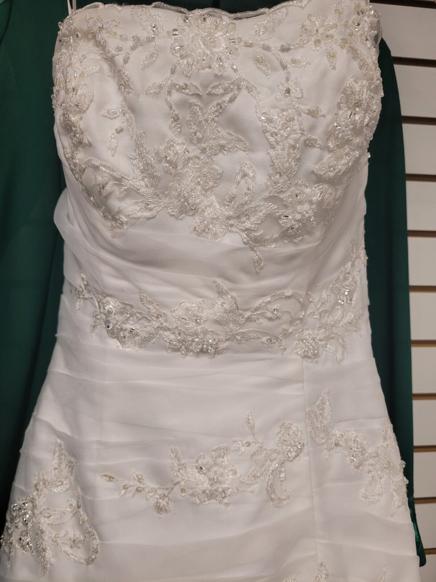 Mia Solano, M1149Z, Size 8, Dimond White, Floral Patterns, Beading