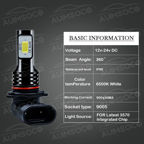 For Cadillac Seville 1992-1997 LED + Fog Light Bulbs White Upgrade Kit - Picture 11 of 13