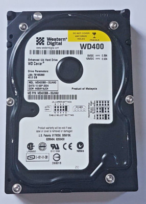 Hard Disk Drive IDE Western Digital Caviar WD400 WD400BB-75DEA0 HSBANA2CA 40GB