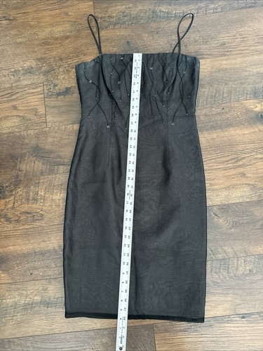 Women's Vintage LAUNDRY by Shelli Segal Black Silk Spaghetti Dress Size 6 EUC B9 - Picture 9 of 14