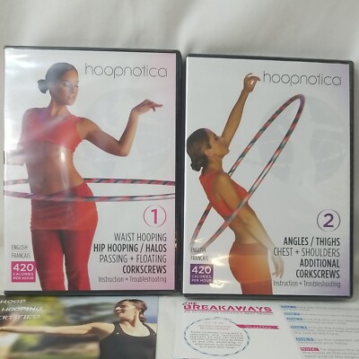 2 Hoopnotica Fitness Hoopdance Hula Hoop DVDs Waist & Angles, Thighs NEW