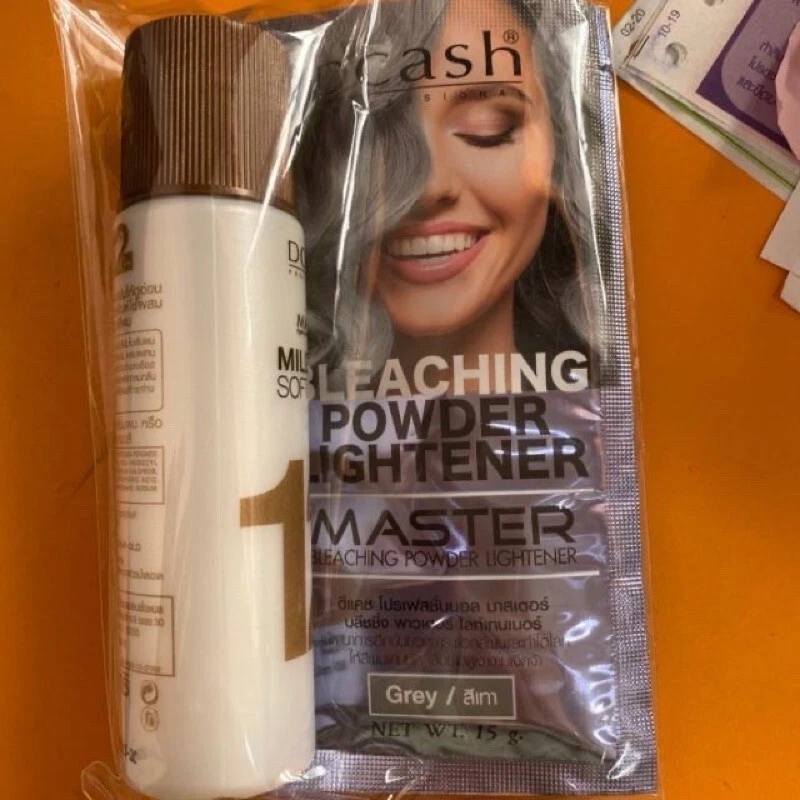 2X Dcash Crema Blanqueadora de Cabello, Juego de Polvo Blanqueador de Cabello/Gris Foto 2 de 4