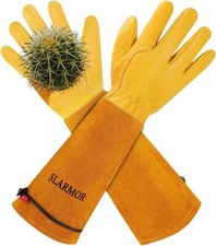 Long Gardening-Gloves Women/Men-Thorn proof Rose Large Pack of 1 , Yellow