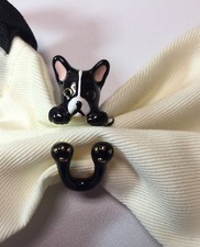 Kate Spade New York Frenchie ma chérie antoine French Bulldog Ring, Sz. 7  New