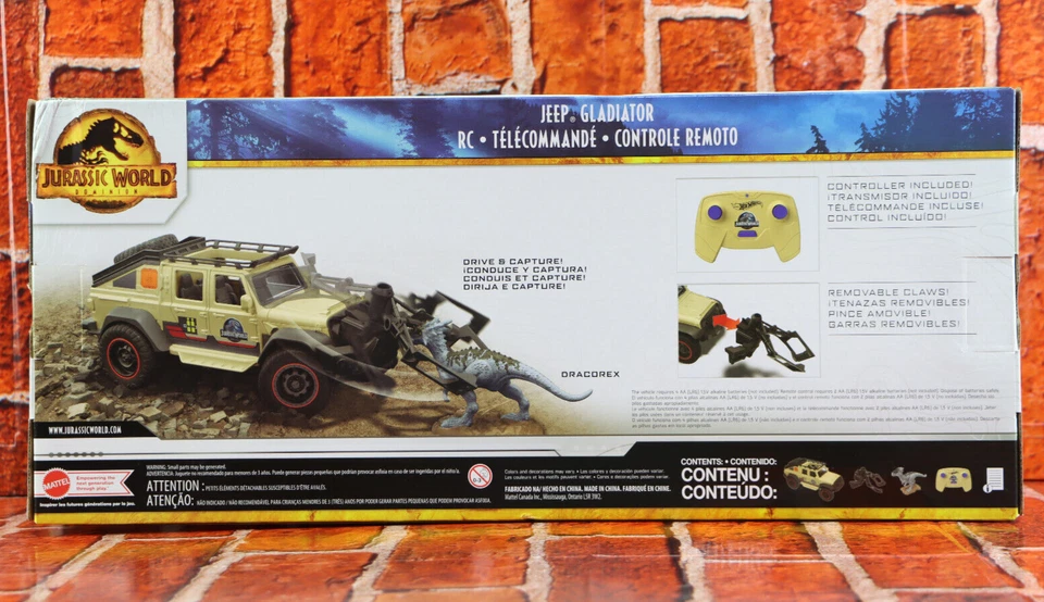 Matchbox Jurassic World Dominion Jeep Gladiator RC Vehicle & 6" Dinosaur - Image 3 of 4