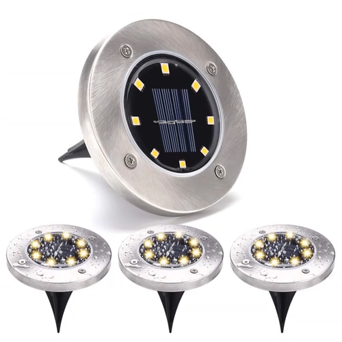 【4-PACK】LED Solar Disk Lights Buried Lamp Light Garden Under Ground Waterproof - Video 1 of 1
