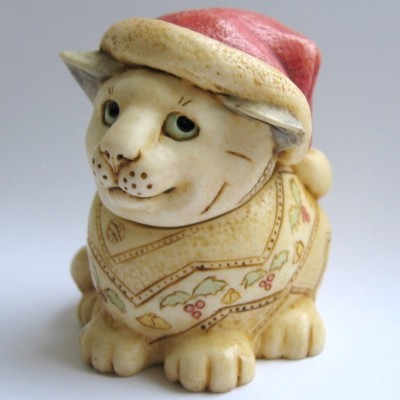 MPS Harmony Kingdom Pot Bellys Weihnachtskatze kleine Box Figur: 1. Dezember Noel