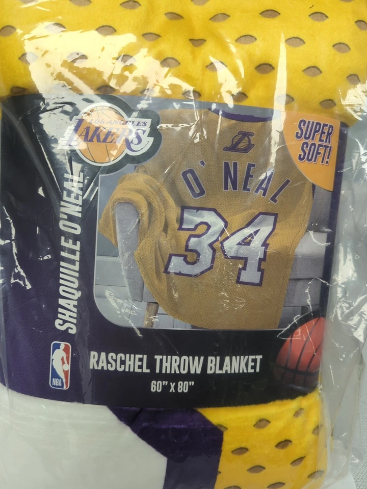 Manta Raschel LA Lakers 60 IN X 80 IN 100 % POLIÉSTER, aspecto Jersey  Foto 2 de 4