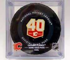 11-5-19 CHRISTIAN DVORAK Coyotes at Calgary Flames 40th NHL Game Used GOAL PUCK