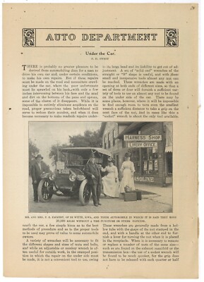 1912 Pic & Caption: P.R. Emmert of De Witte, Iowa w. Auto at Livery Shop