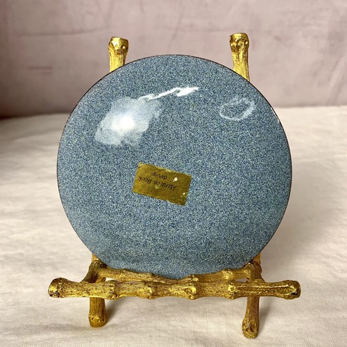 Enamel Trinket Dish Mouse Handpainted Maralyn Beck Design 4” Diameter - Afbeelding 2 van 6