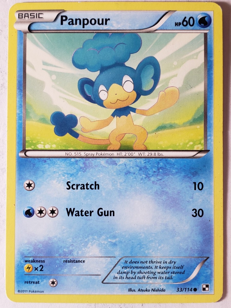Panpour 33/114 LP - Black White Pokemon Card