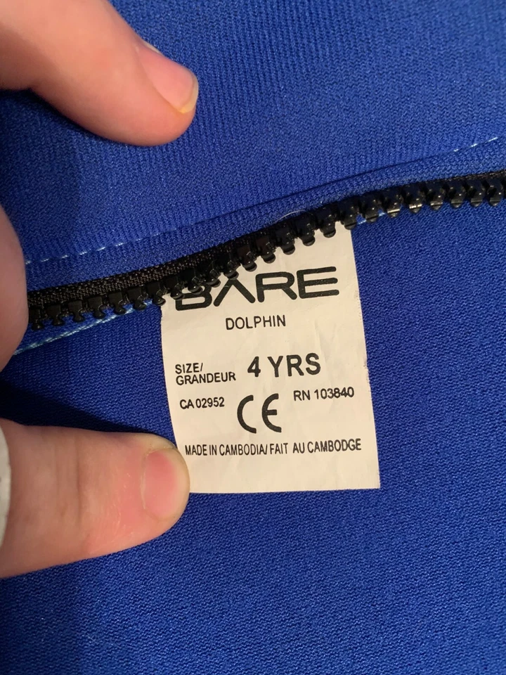 Bare Kids 1mm Dolphin Floaty Wetsuit (Blue Size 4) - Image 2 of 3