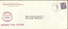 Nogales, AZ to Los Angeles, Ca 1943 El Paso Censor Received fm Customs. (C4645)