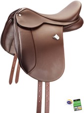 Bates Pony Dressage Saddle with CAIR FREE LEATHER BALSAM FREE COVER FREE SHIP...