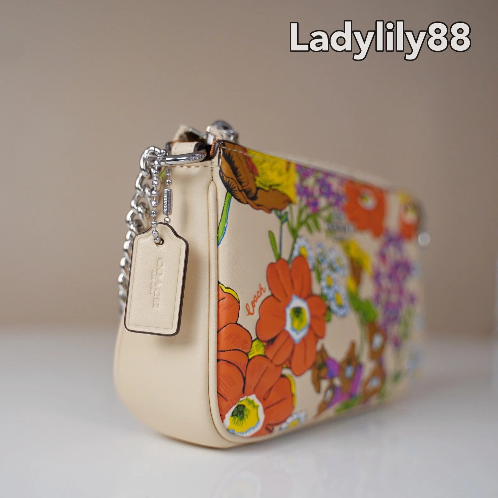 Coach CR365 Nolita 19 nuovo con etichette con stampa floreale pelle liscia $238