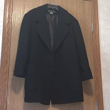 Vintage 100% Wool Trench Coat Womens Size 12 Westbound Dillards Black Euc E1300