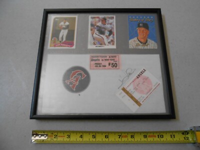 RARE SIGNED 1994 JIM ABBOTT ITEMS ANGELS VS NEW YORK TICKET MLB BASEBALL CARDS