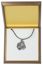 Schnauzer II - Dog Collar In Gift Box, Silver Plated Medallion For Dog Lover