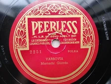 Mariachi Guitron 78rpm Single 10-inch Peerless Records #2251 Varsovia (polka) 