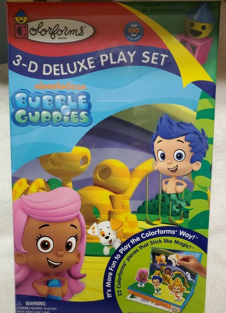 Nickelodeon Bubble Guppies Colorforms 3 D Deluxe Play Set 22 Pieces Brand New
