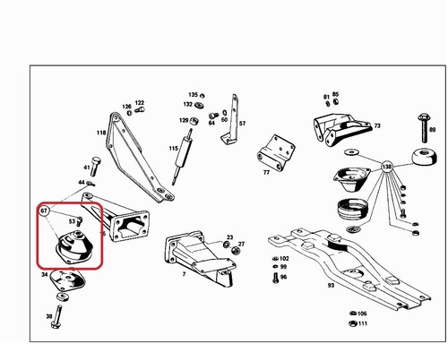 Mercedes W108 – W113 Engine Mount large left - 180 223 09 12, 1802230912 - Picture 6 of 6