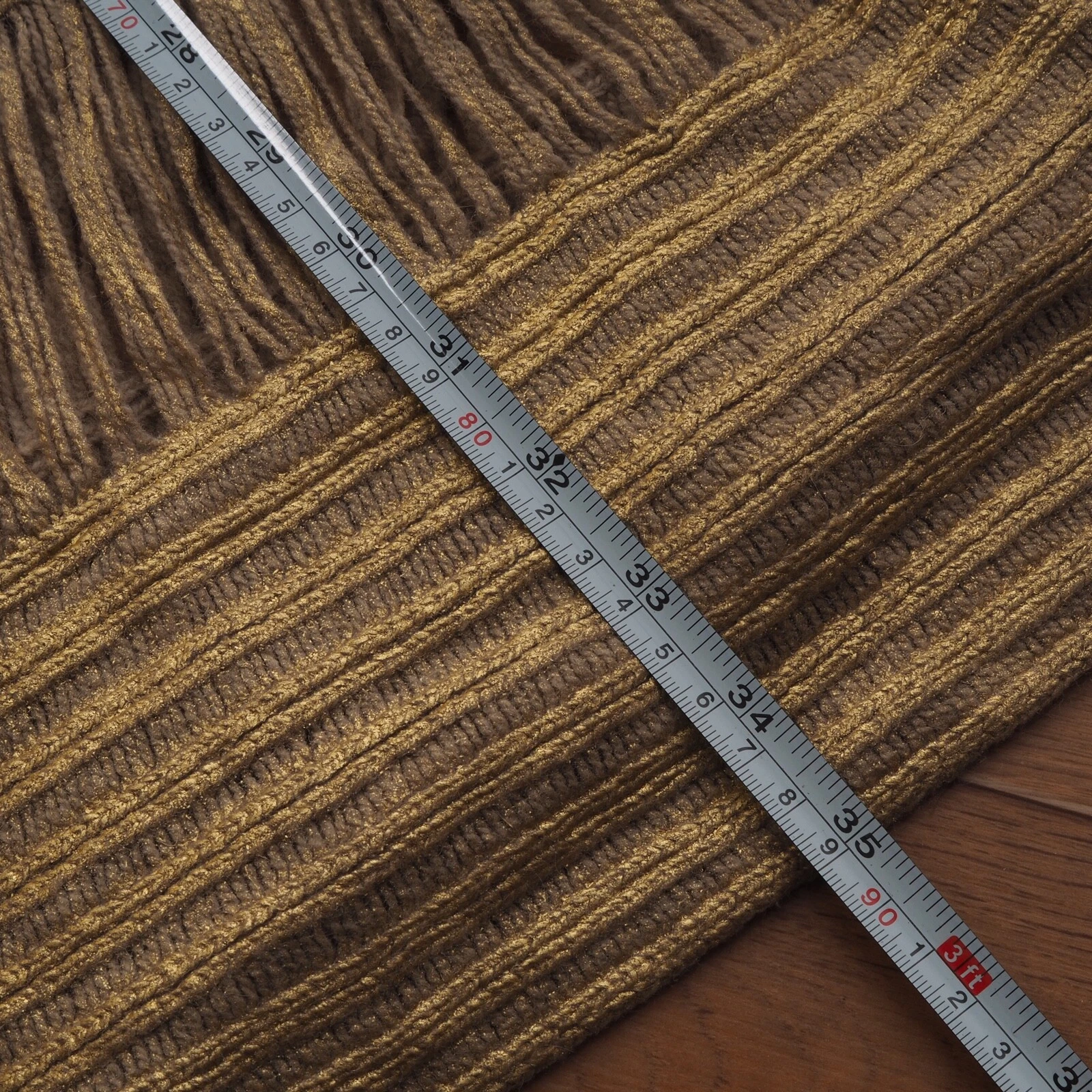 Abito vintage Moschino donna lana cashmere angora oro puro taglia IT40 US4 S