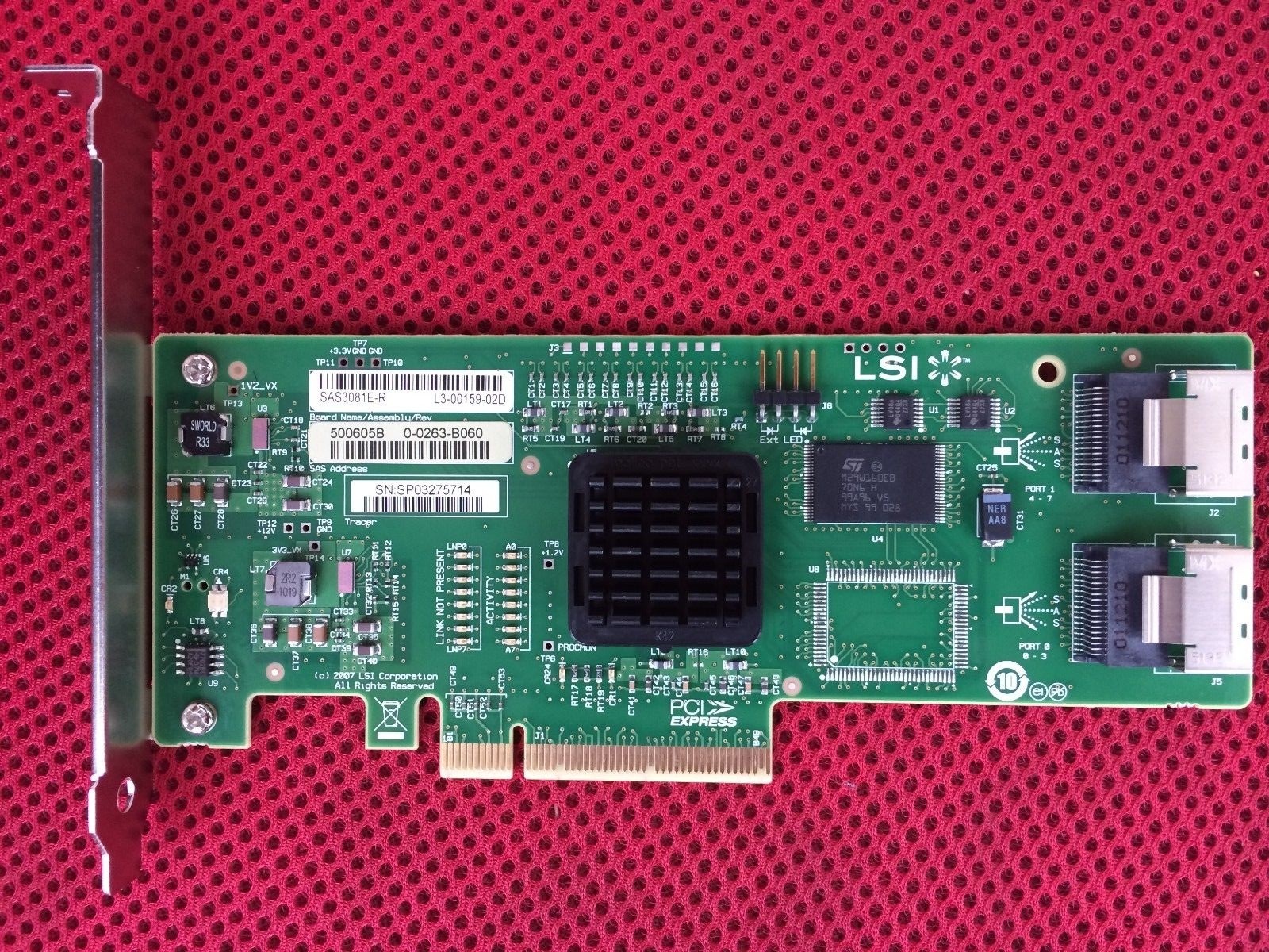 LSI RAID Controller Card Internal SAS 3081ER 3Gbps SAS SATA SSD 8
