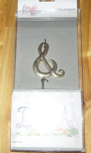 His & Hers 1.85X5.75" Bridal Accessories Silver Tone & Pick Cake Topper NIP