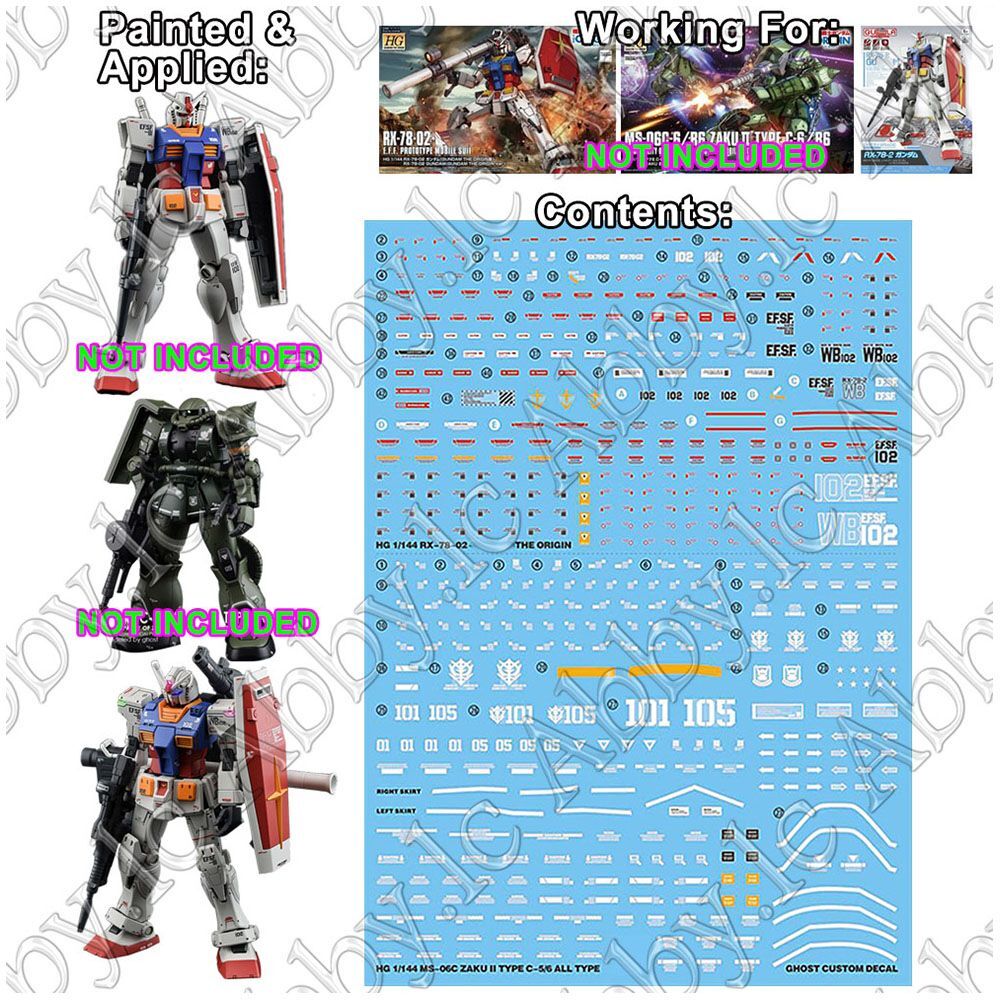 Decal for EG ENTRY GRADE HG 1/144 RX-78-2 02 the Origin Zaku II