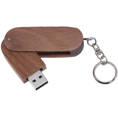 128G Wooden USB2.0 Flash Drive w/Keychain & Free Logo Real Storage Gift/Business - Afbeelding 7 van 11