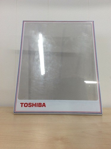 Vintage Toshiba TV Einzelhandel POS Acryl Poster Display Ständer, Retro rot weiß blau