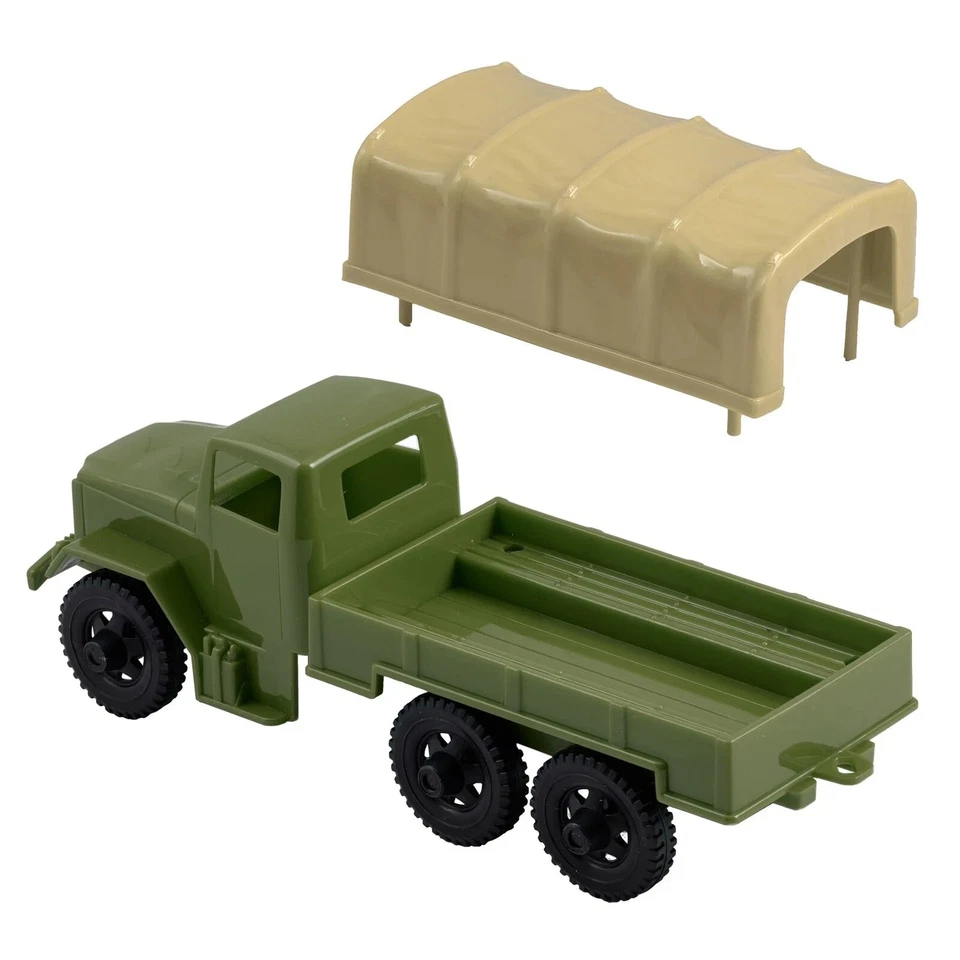 Camiones TimMee de plástico para hombres del ejército - OD verde y tostado M34 Deuce and a Half Cargo Ve... Foto 3 de 4