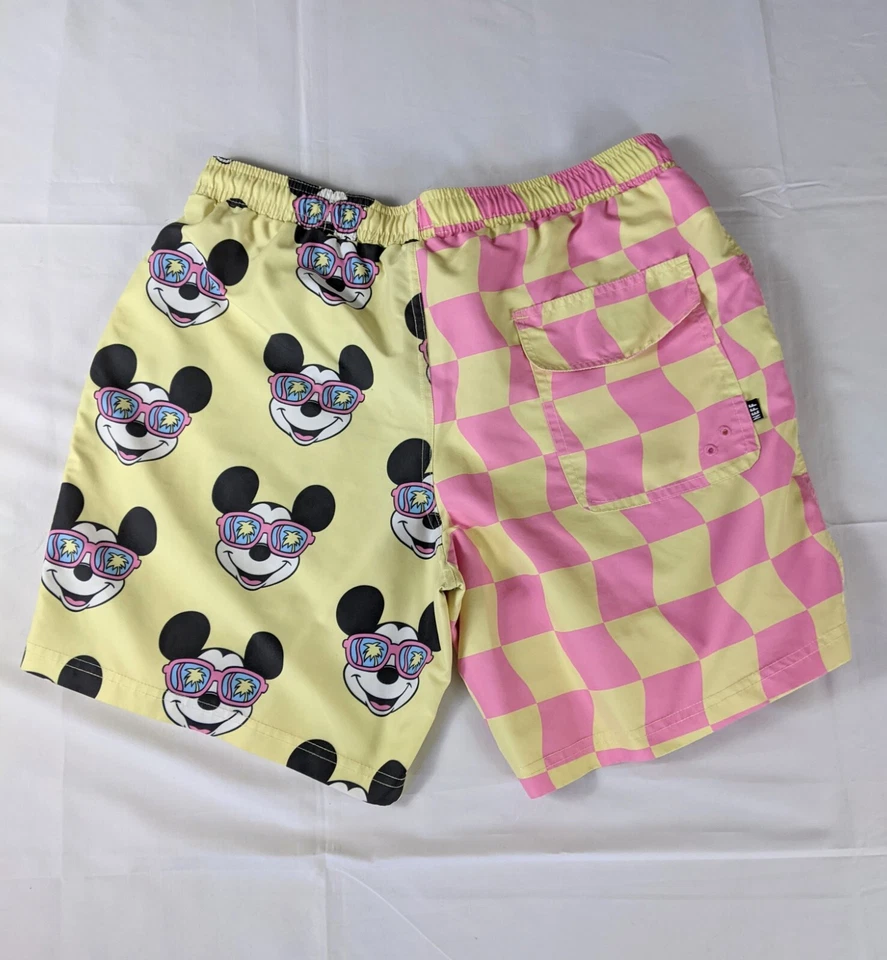Neff x Disney Mickey Mouse Checkered Swim Trunks Shorts Men's Small - Image 3 of 4