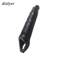 10" Big Reusable Penis Sleeve Extender Realistic Textured Cock Extender Enlarger