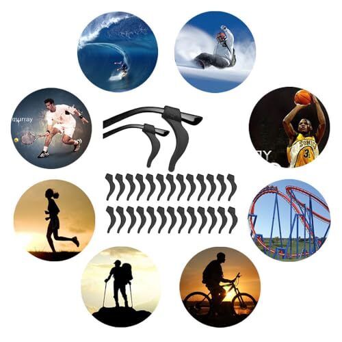 Eyeglasses Ear Grips, Anti-Slip Elastic Comfort Glasses Retainers for Black - Picture 6 of 6